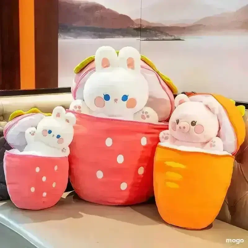 2 in 1 Bunny Pig Plush Toy (30 cm) - Image 2