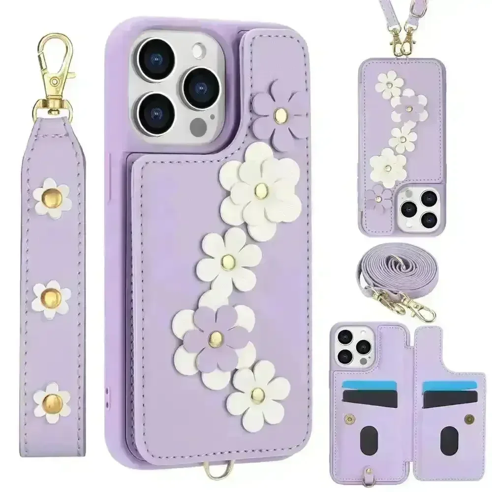3 in 1 Crossbody Floral Phone Case (For iPhones) - Image 10