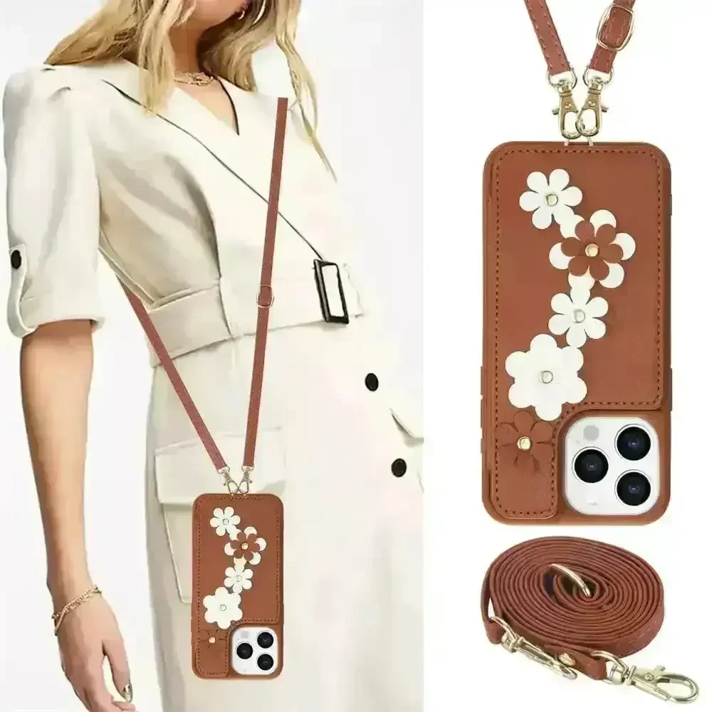 3 in 1 Crossbody Floral Phone Case (For iPhones) - Image 4