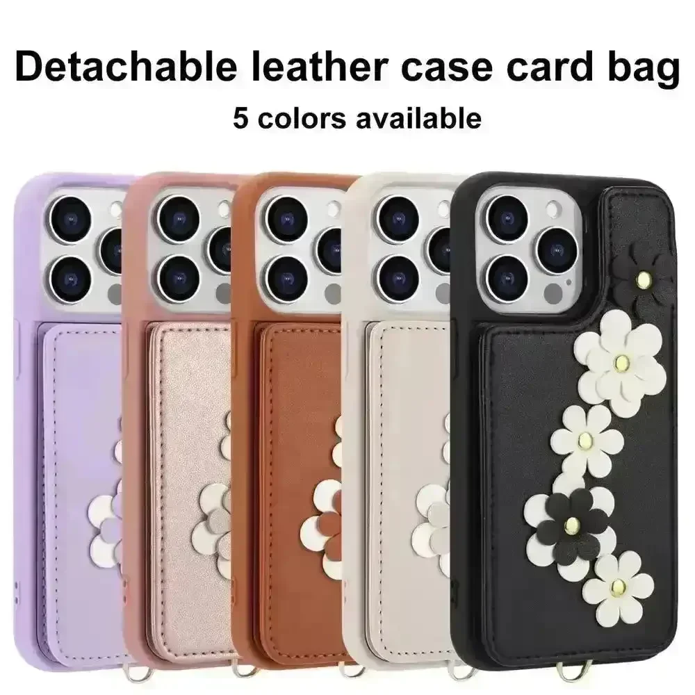 3 in 1 Crossbody Floral Phone Case (For iPhones) - Image 9