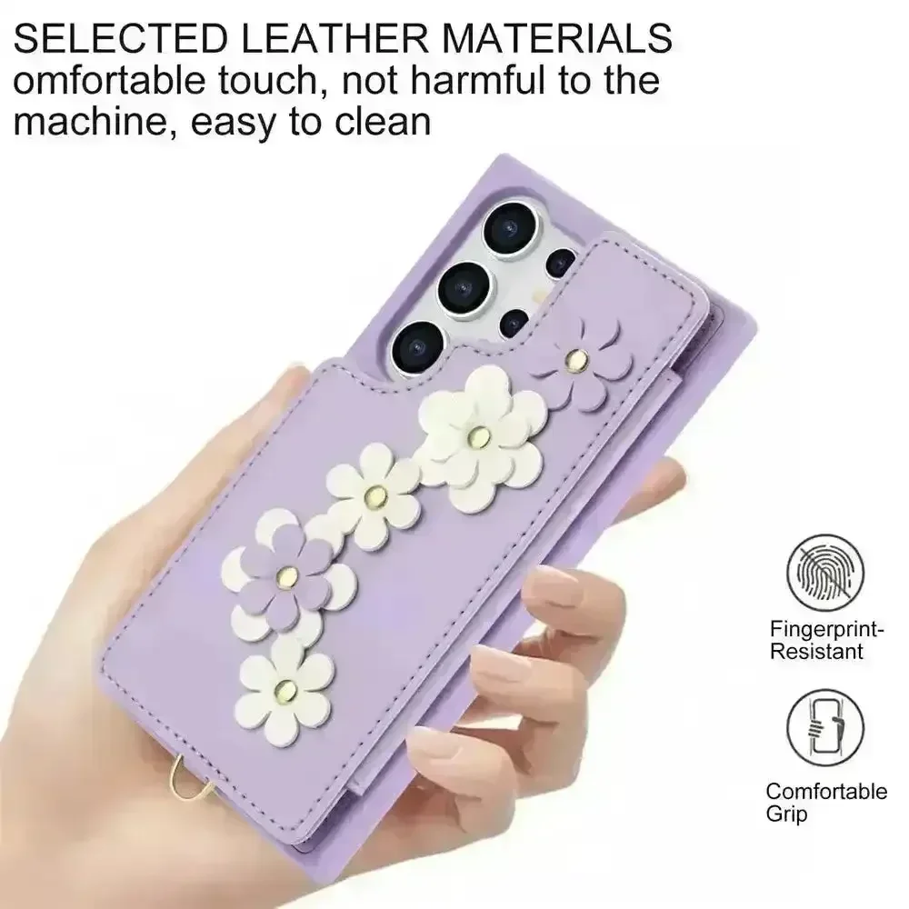 3 in 1 Crossbody Floral Phone Case (For Samsung) - Image 7