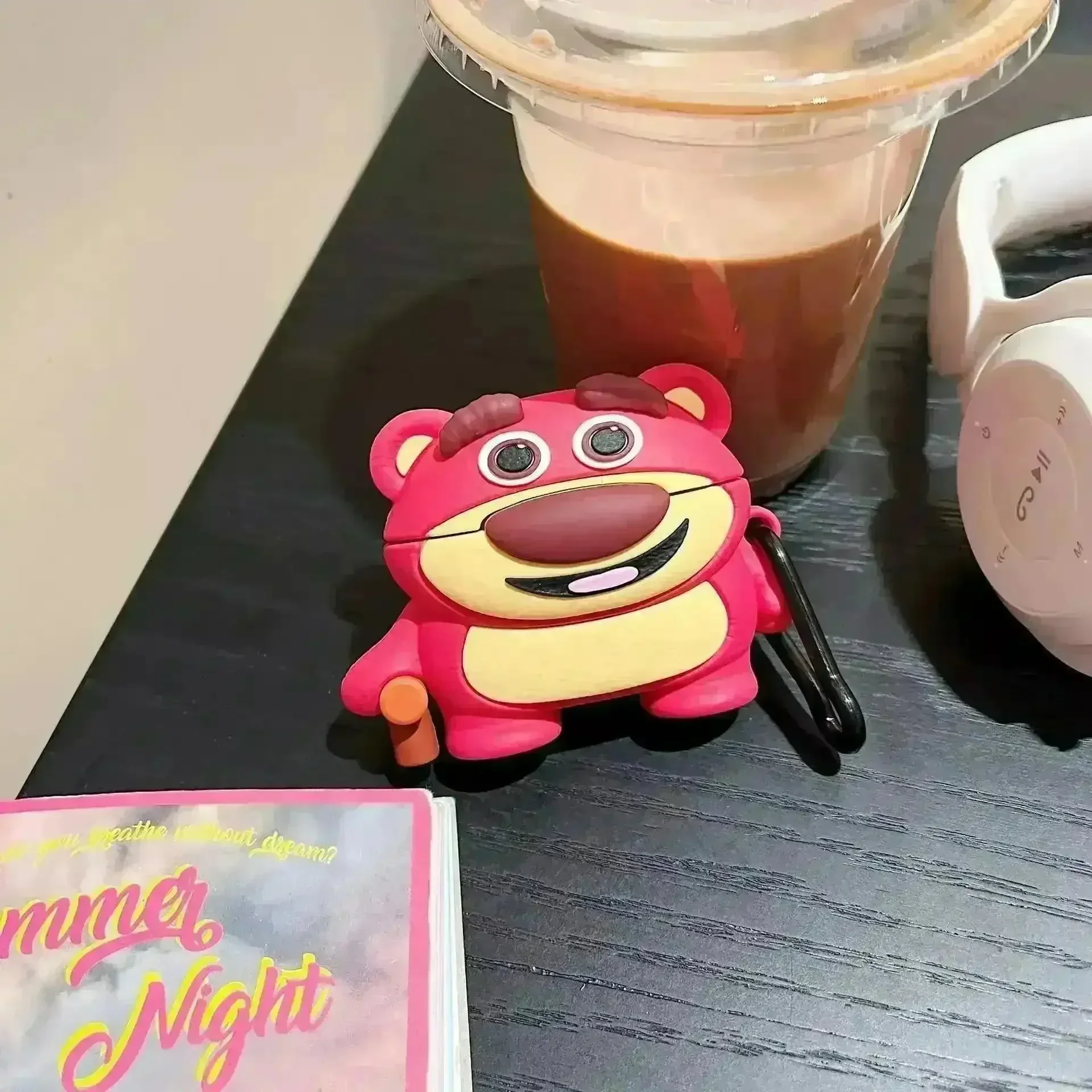 3D Cute Strawberry Lotso Bear AirPods Case - Image 5