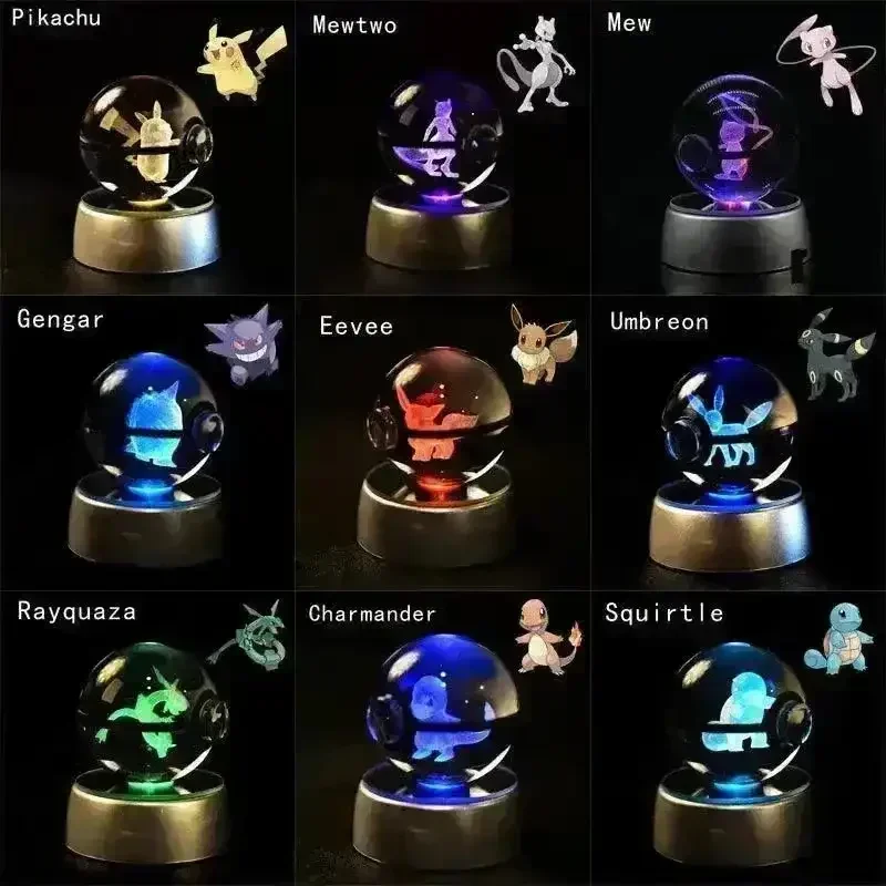 3D Pokimoen Crystal Pokeball Night Lamp - Image 3