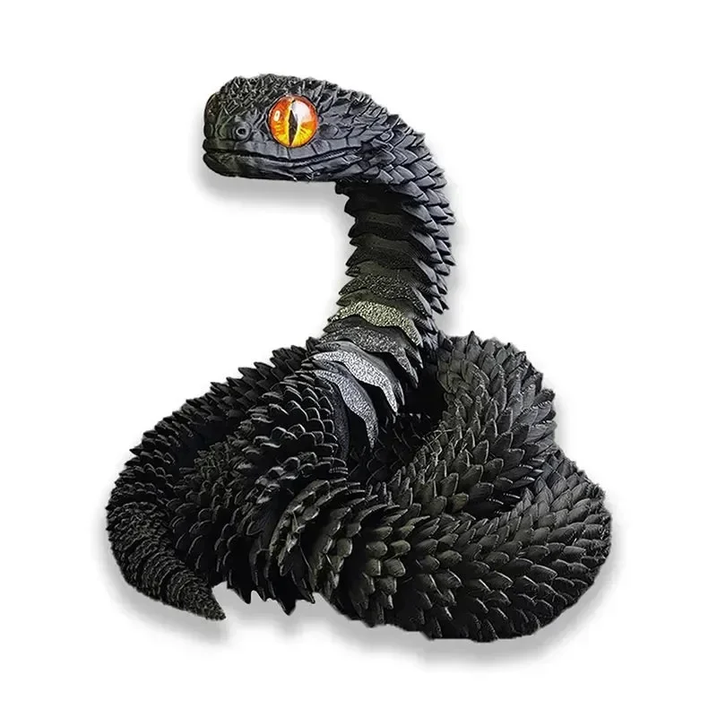3D Printed Snake Figurine Movable Joint Model - Image 13