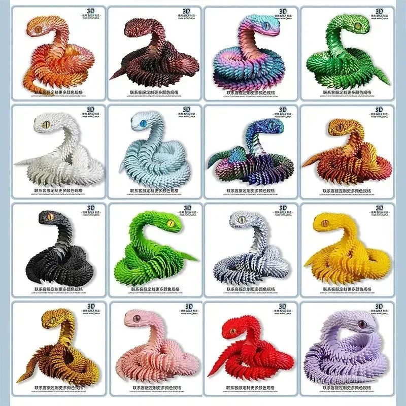 3D Printed Snake Figurine Movable Joint Model - Image 6