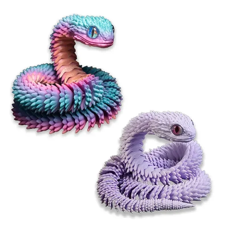 3D Printed Snake Figurine Movable Joint Model - Image 8