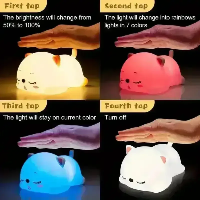 3D Silicon Cute Cat Night Lamp - Image 5