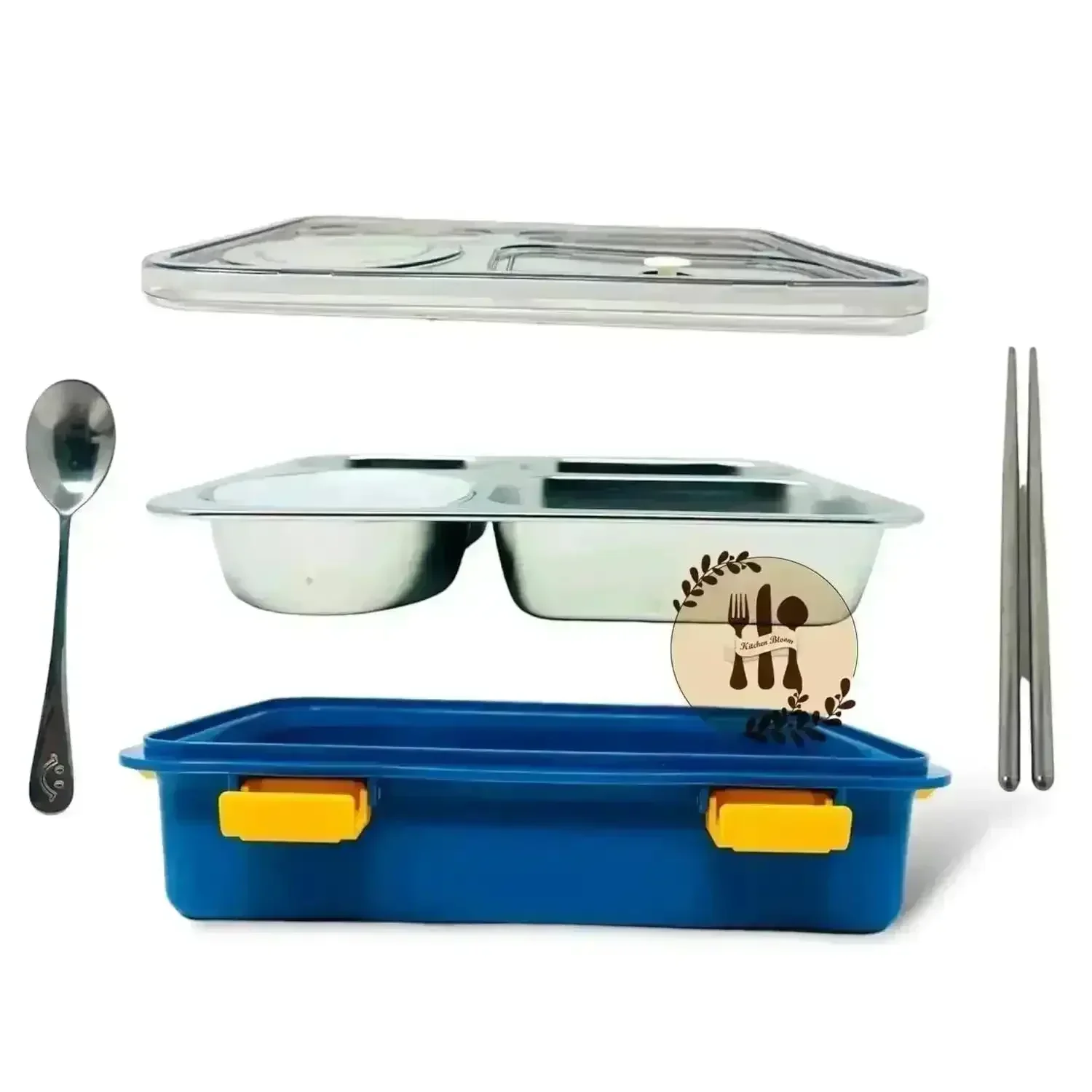 4 Compartment Insulated Steel Lunch Box (900 ml) - Image 3