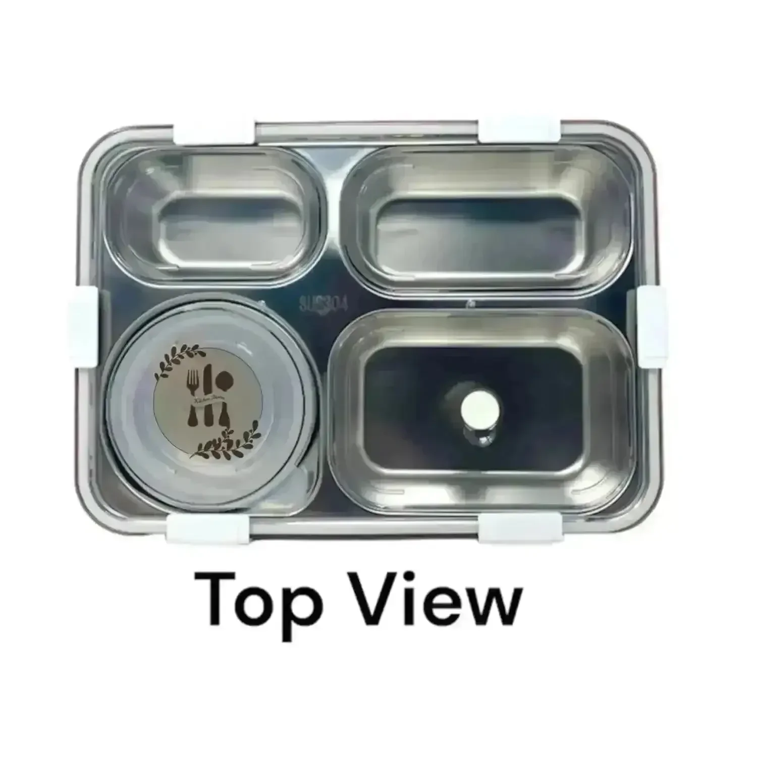 4 Compartment Insulated Steel Lunch Box (900 ml) - Image 4