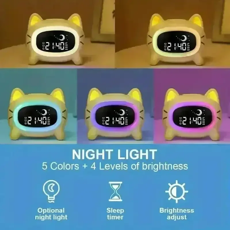 Adorable Cat Sleep Trainer Alarm Clock - Image 2