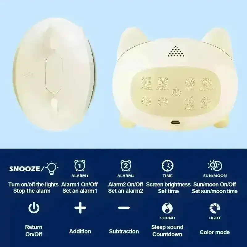 Adorable Cat Sleep Trainer Alarm Clock - Image 5