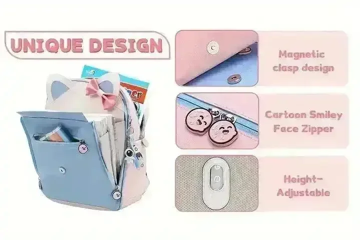 Adorable Cat Themed School College Backpack - Image 7