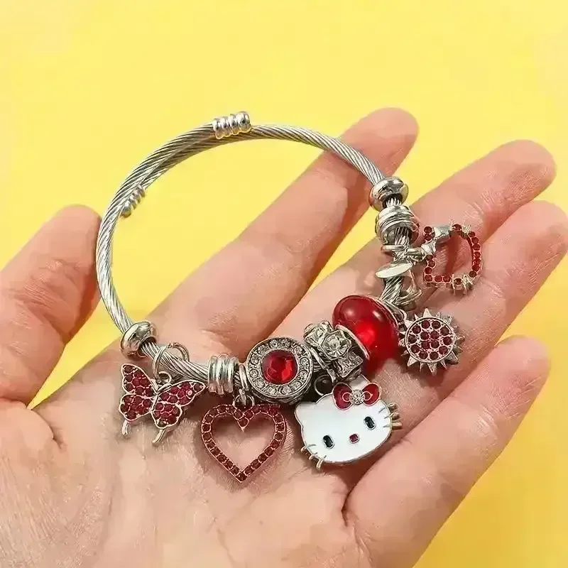 Adorable Hello Kitty Beaded Charm Bracelet - Image 3