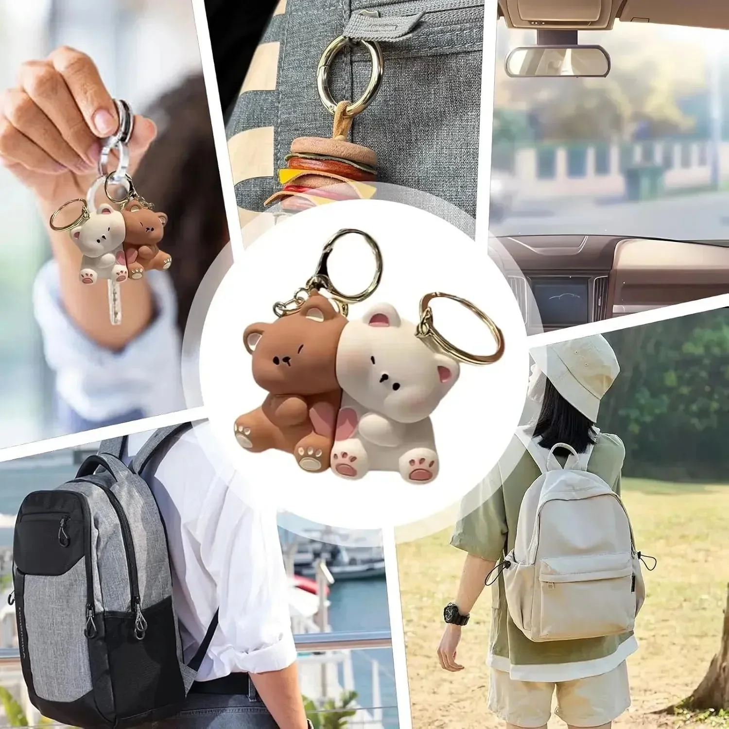 Affectionate Magnetic Bear Couple Keychain (Pair of 2) - Image 7