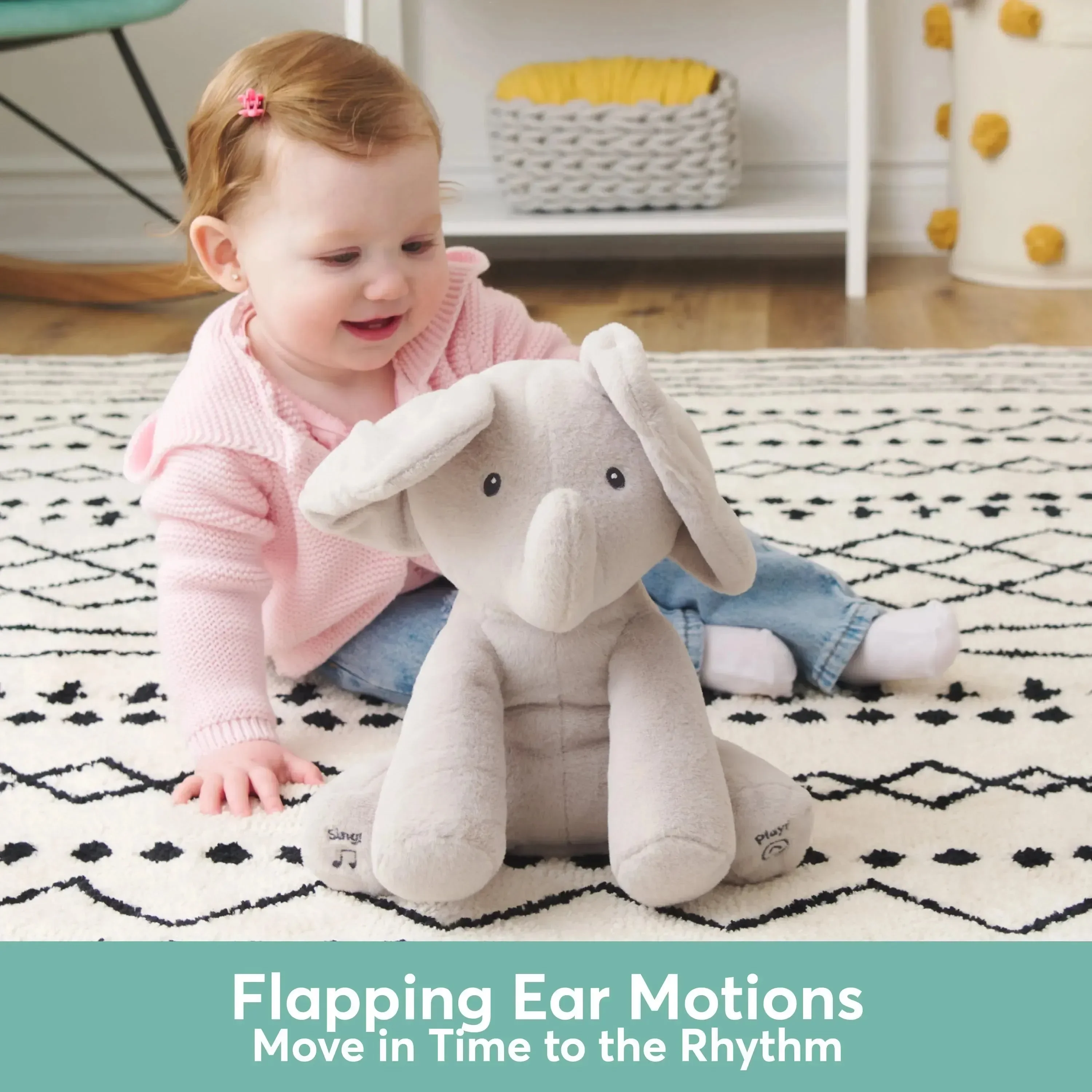 Gund Flappy The Elephant Interactive Plushie - Image 6