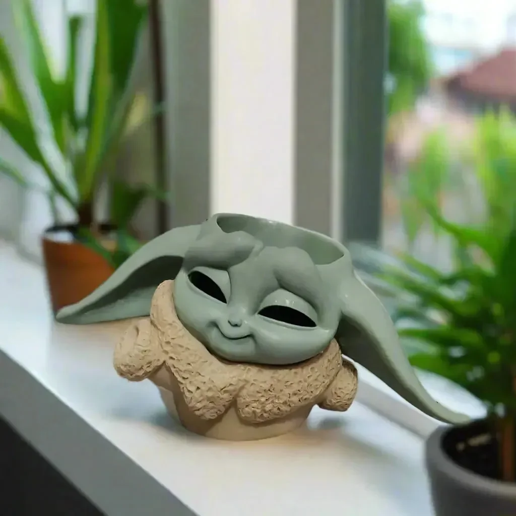 Baby Yoda Planter And Pen Stand