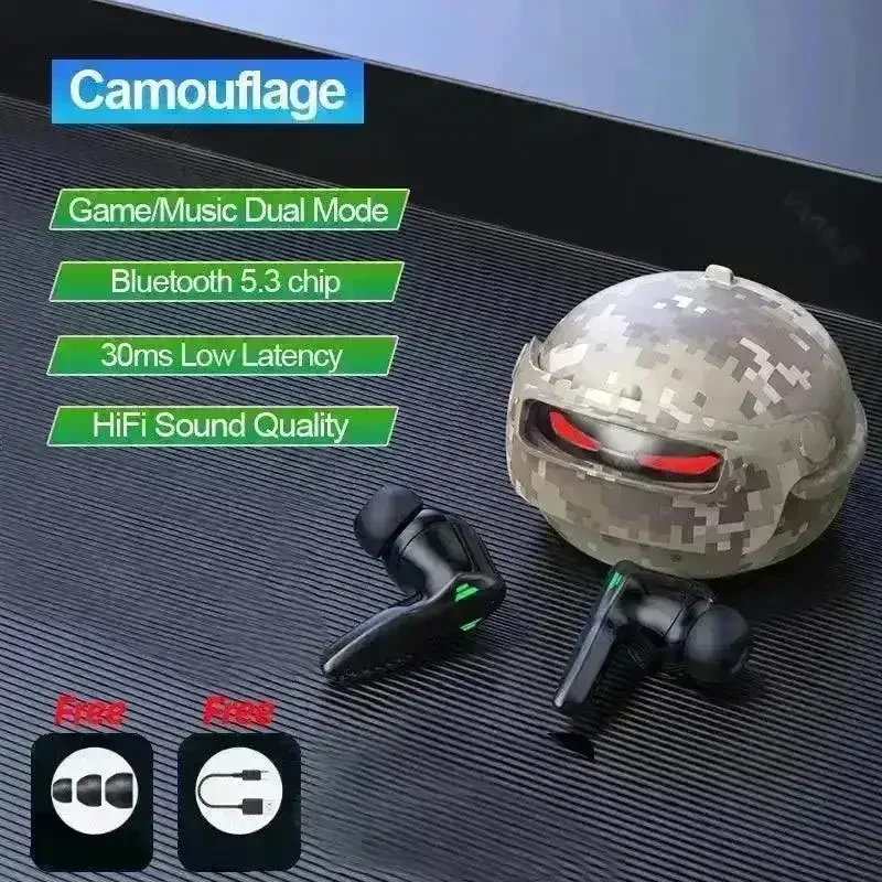 Battleground Helmet Camo TWS Gaming Earphones - Image 9