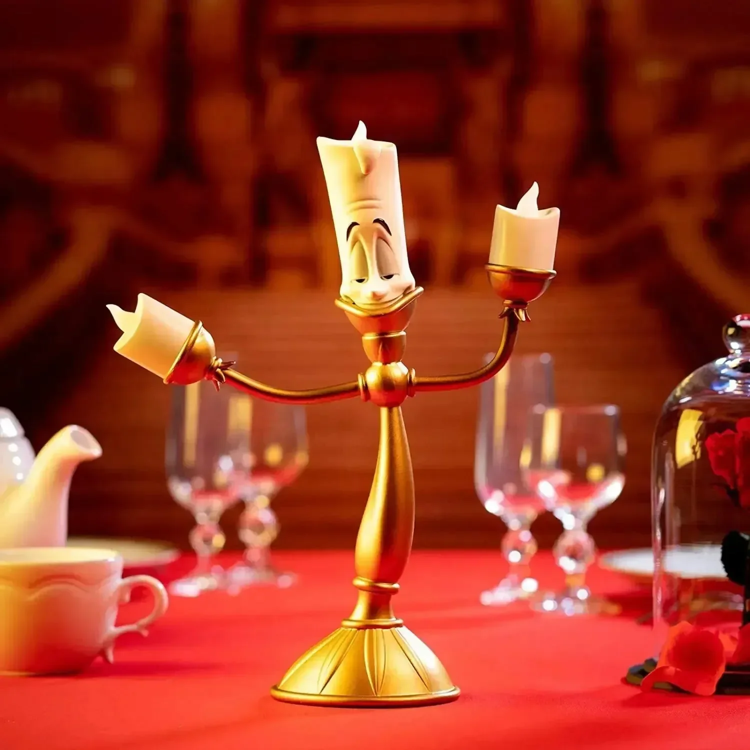 Beauty And The Beast Cogsworth Clock & Lumiere Candle Figurines - Image 5