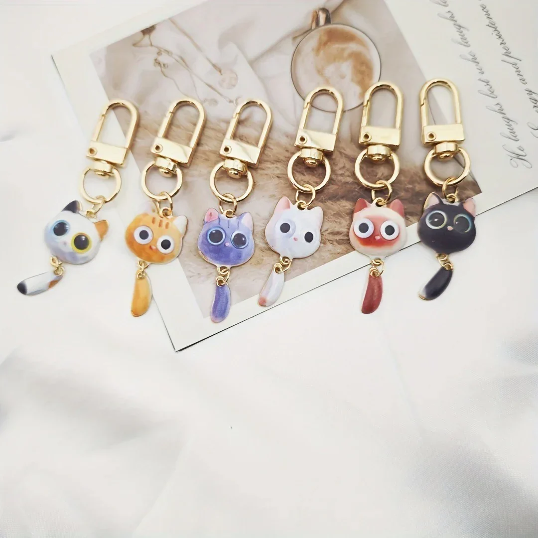 Big Eye Cat Hanging Tail Keychain - Image 2