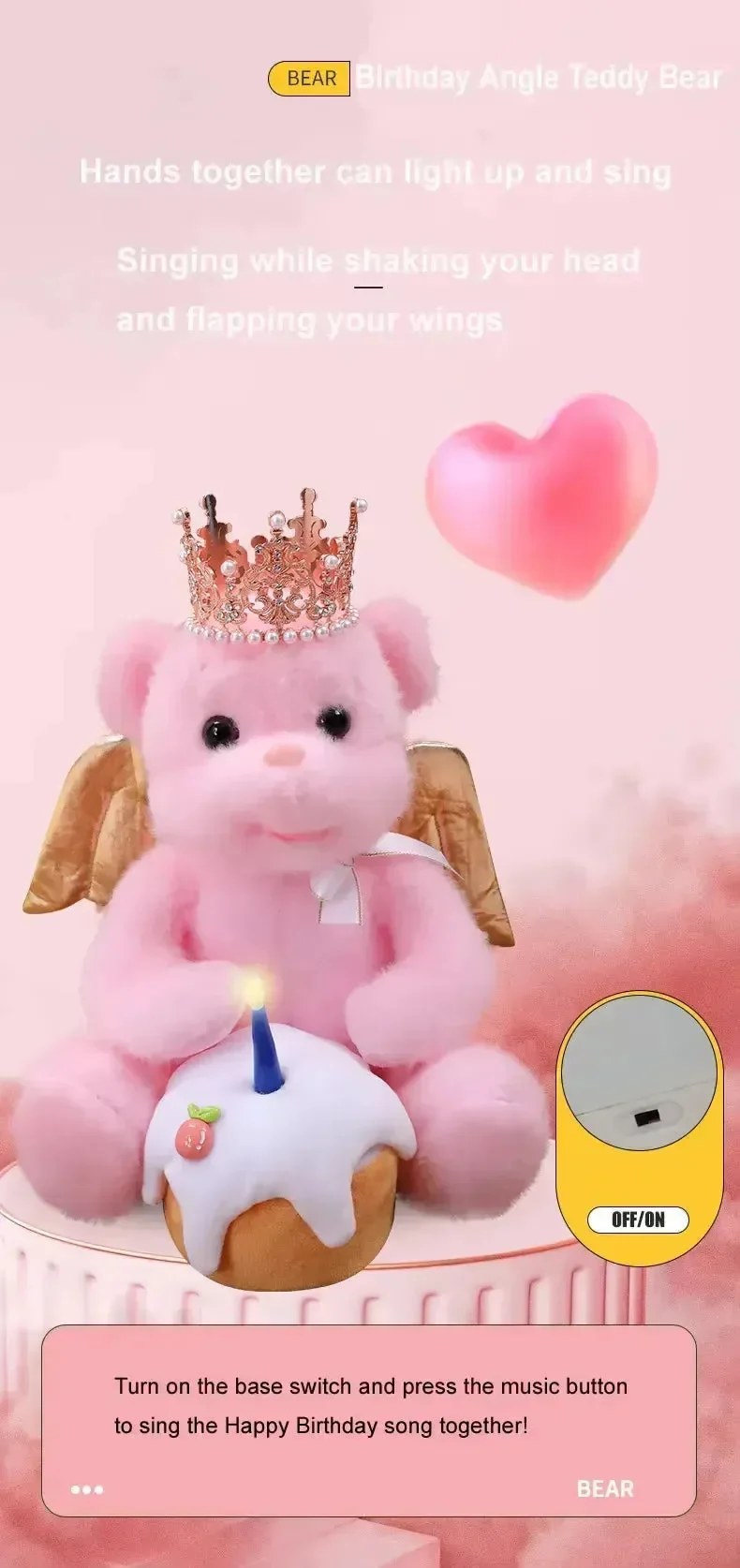 Birthday Serenade Interactive Teddy Bear - Image 8