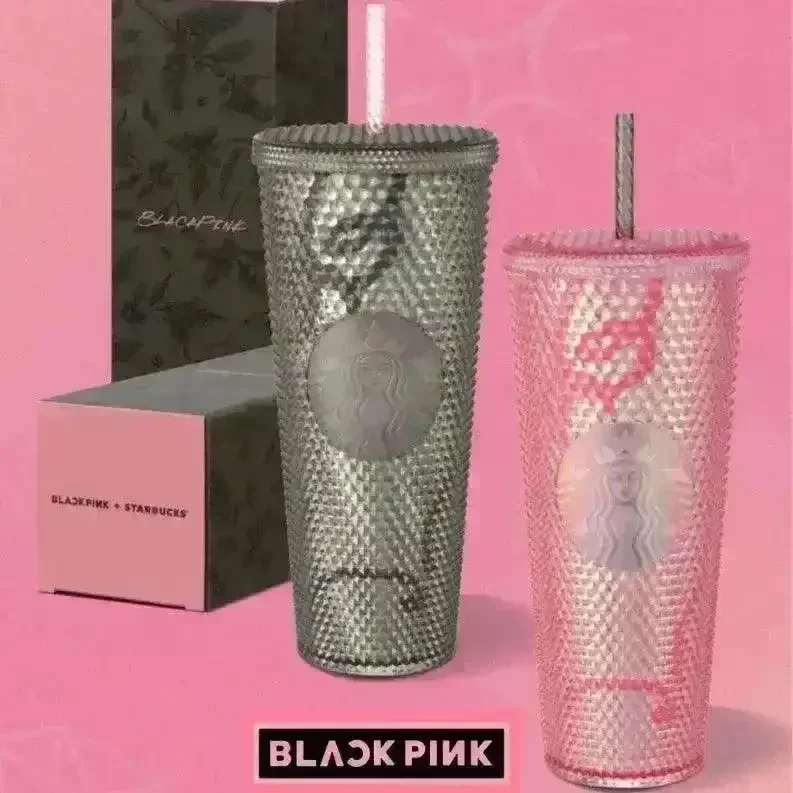 Black-Pink Starbucks Straw Cup (800 ml)