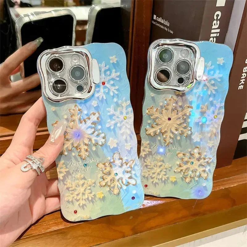 Blue Diamond Snowflakes Case (For iPhones) - Image 2
