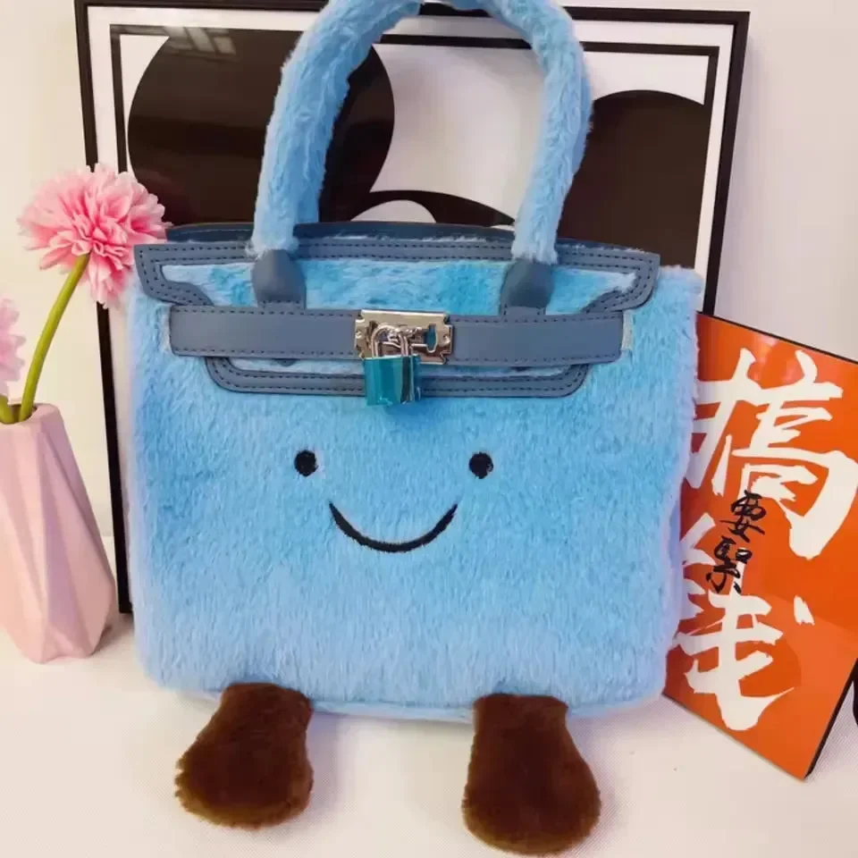 Blue Fuzzy Feels Kawaii Plush Bags - Image 10