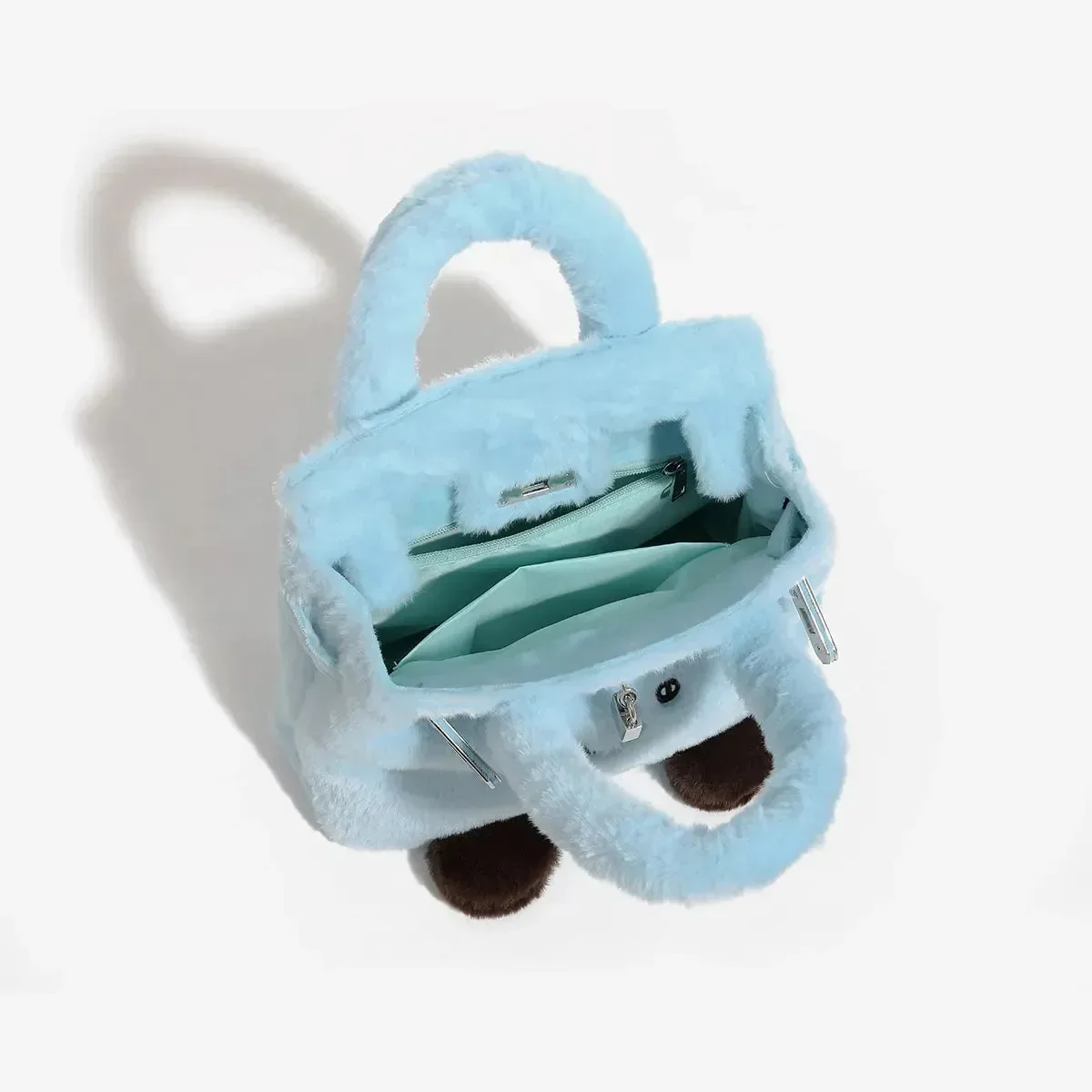 Blue Fuzzy Feels Kawaii Plush Bags - Image 5
