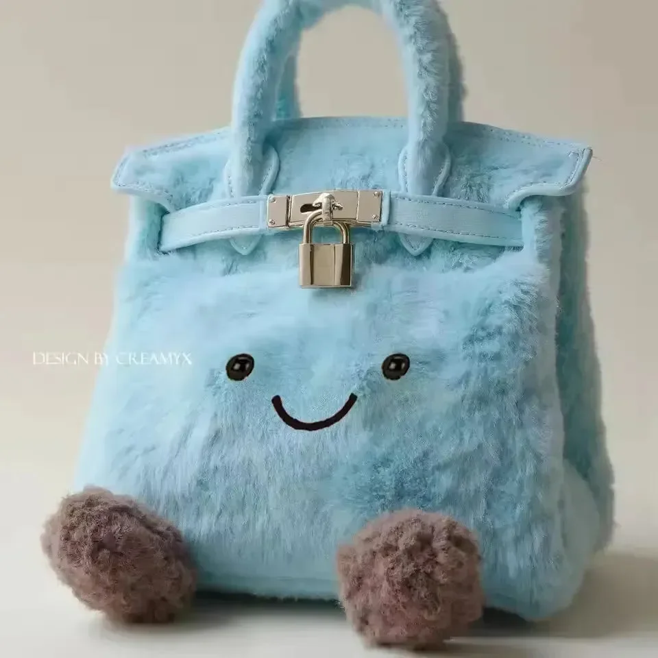 Blue Fuzzy Feels Kawaii Plush Bags - Image 9