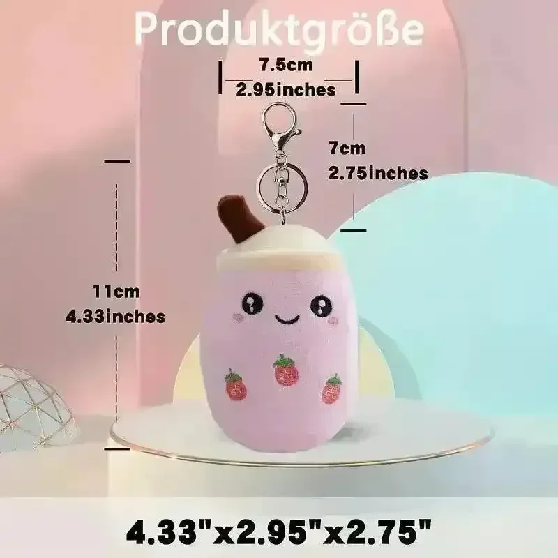 Boba Milk Tea Expressive Plush Keychain - Image 9