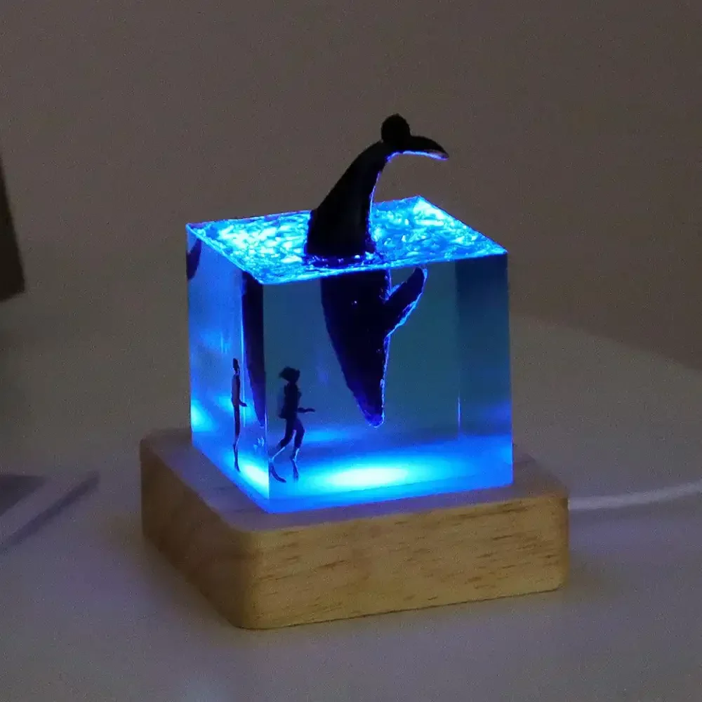 Brave Diver & Diving Fish Resin Night Light - Image 12