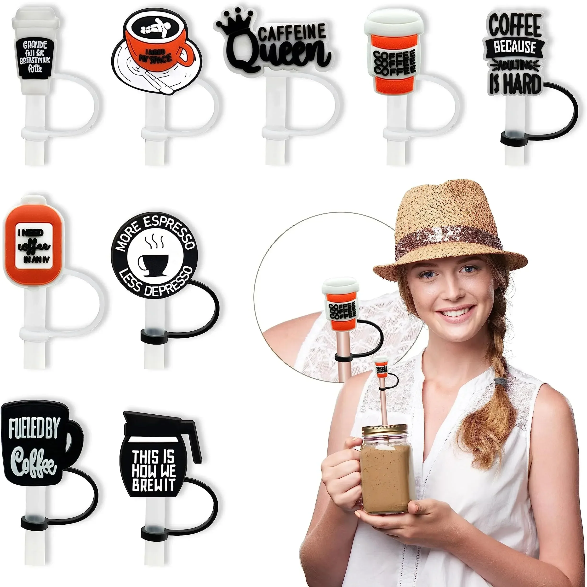 Brewtiful Coffee Themed Straw Toppers For 30 oz/40 oz Tumblers - Image 3