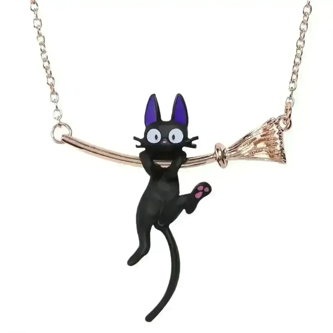 Broom Black Cat Necklace - Image 5
