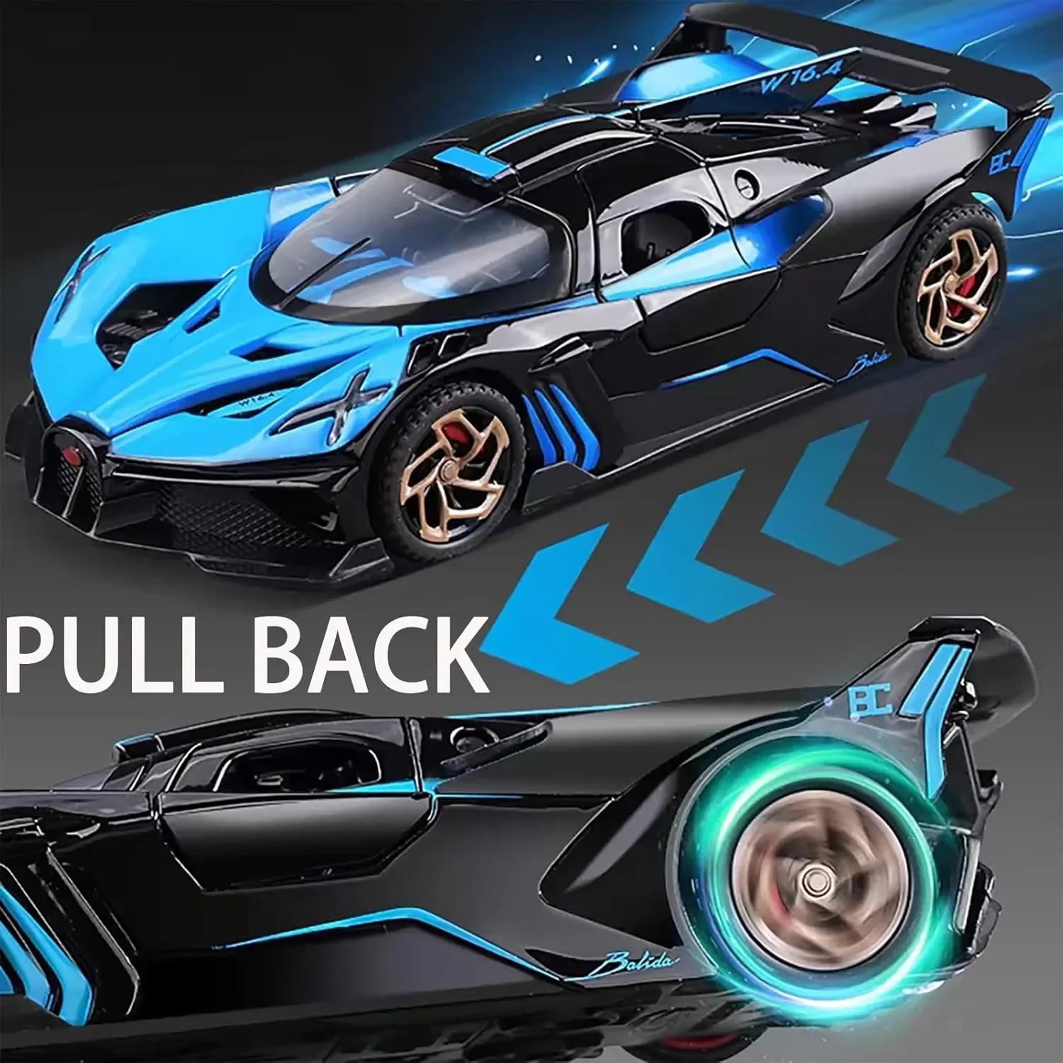 Bugatti Fire Meteor 1:32 Scale Die-Cast Supercar - Image 4