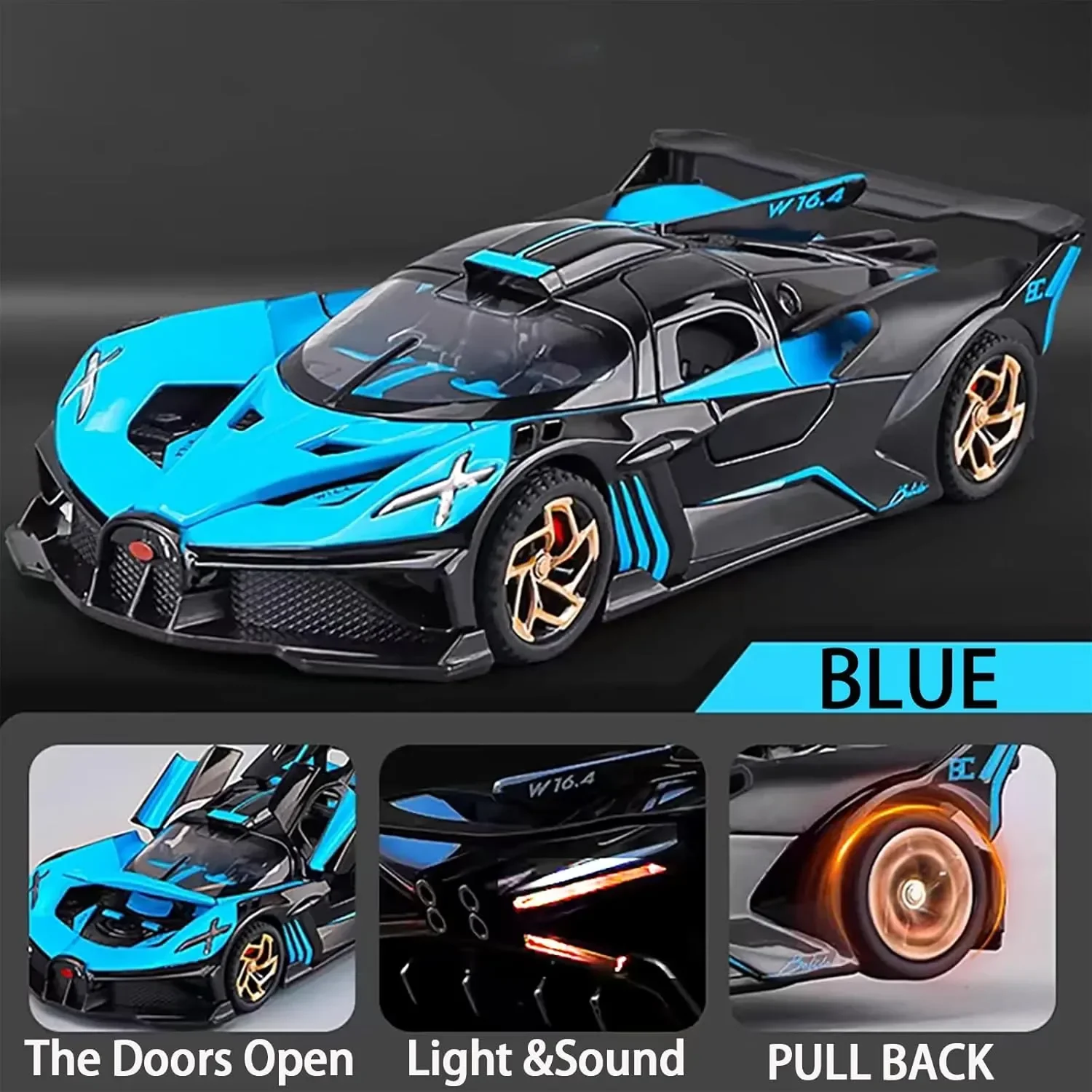 Bugatti Fire Meteor 1:32 Scale Die-Cast Supercar - Image 8