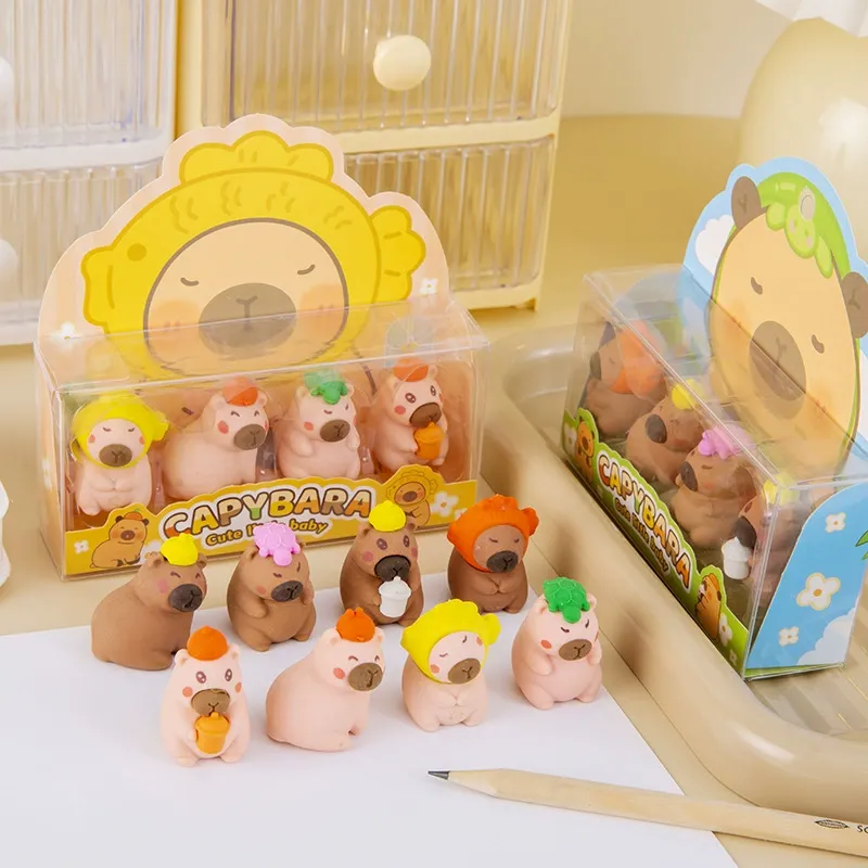 Capybara 3D Figurine Eraser Set - Image 2