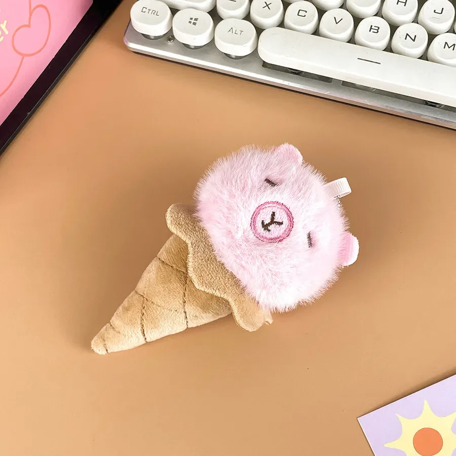 Capybara Ice Cream Cone Plush Keychain - Image 4