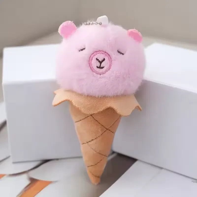 Capybara Ice Cream Cone Plush Keychain - Image 7