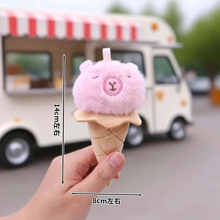 Capybara Ice Cream Cone Plush Keychain - Image 9