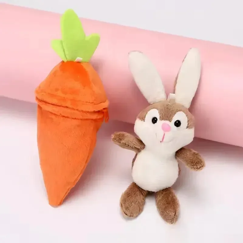 Carrot Rabbit Plush Keychain - Image 3