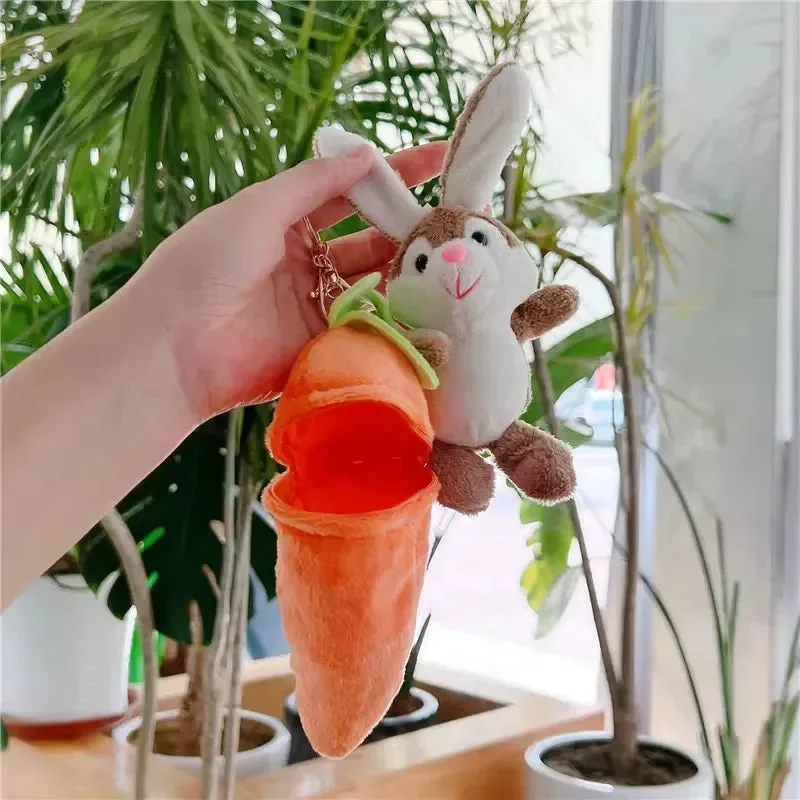 Carrot Rabbit Plush Keychain - Image 6