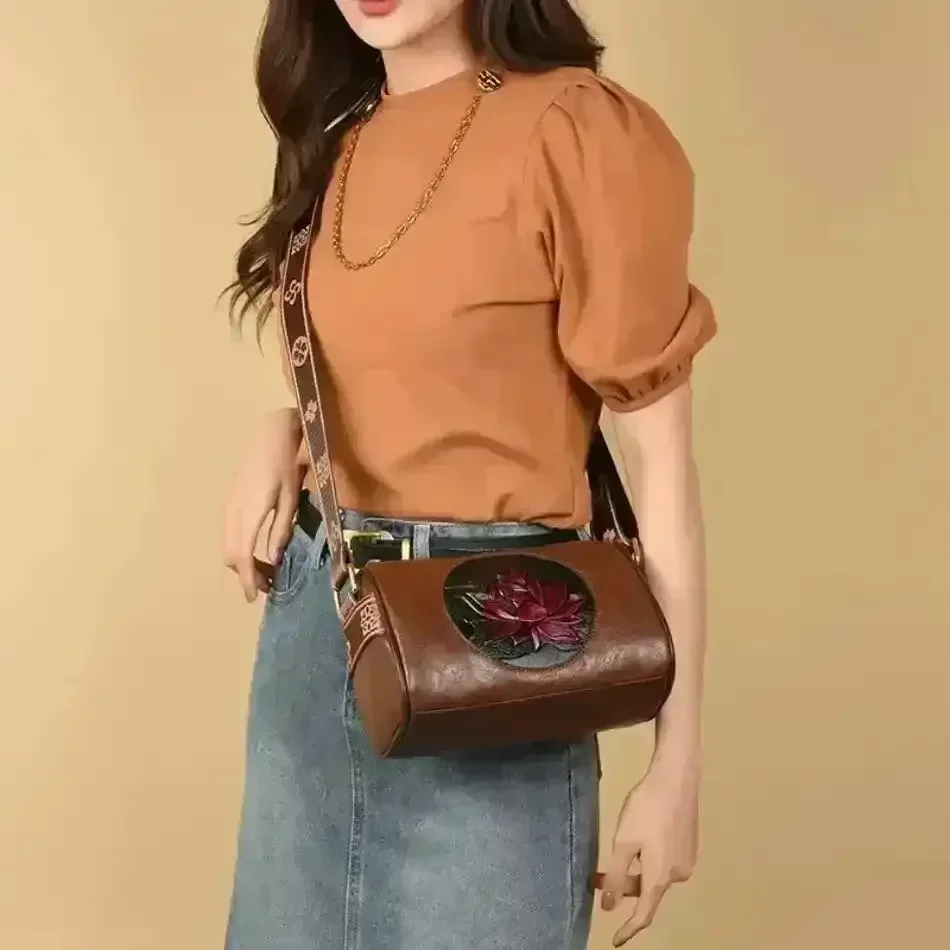 Casual Retro Soft Leather Handbag - Image 5