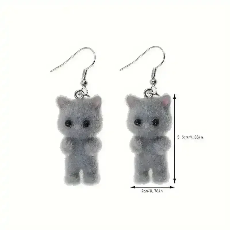 Charming Resin 3D Cat Earrings - Image 5