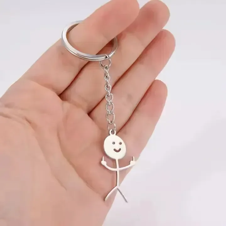 Finger Salute Doodle Stickman Keychain - Image 2