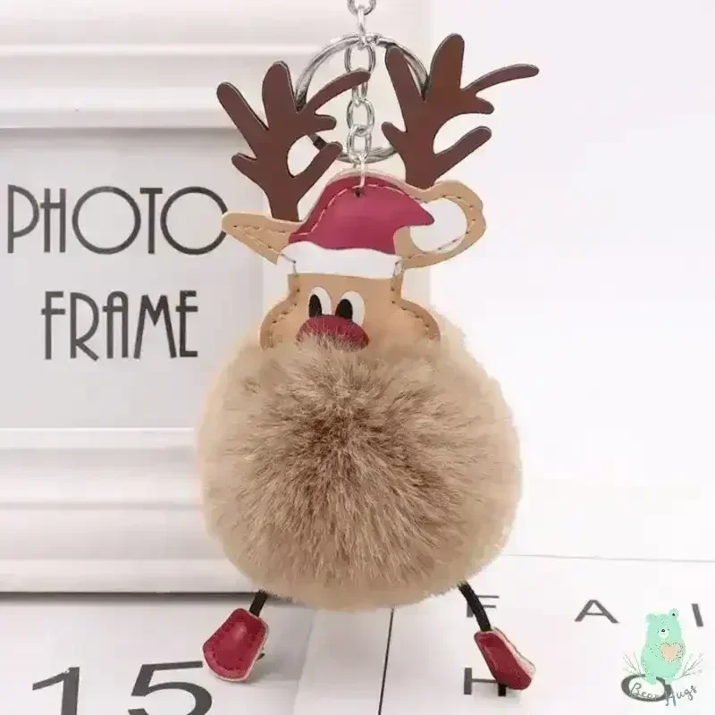 Christmas Fawn Plush Ball Keychain - Image 11