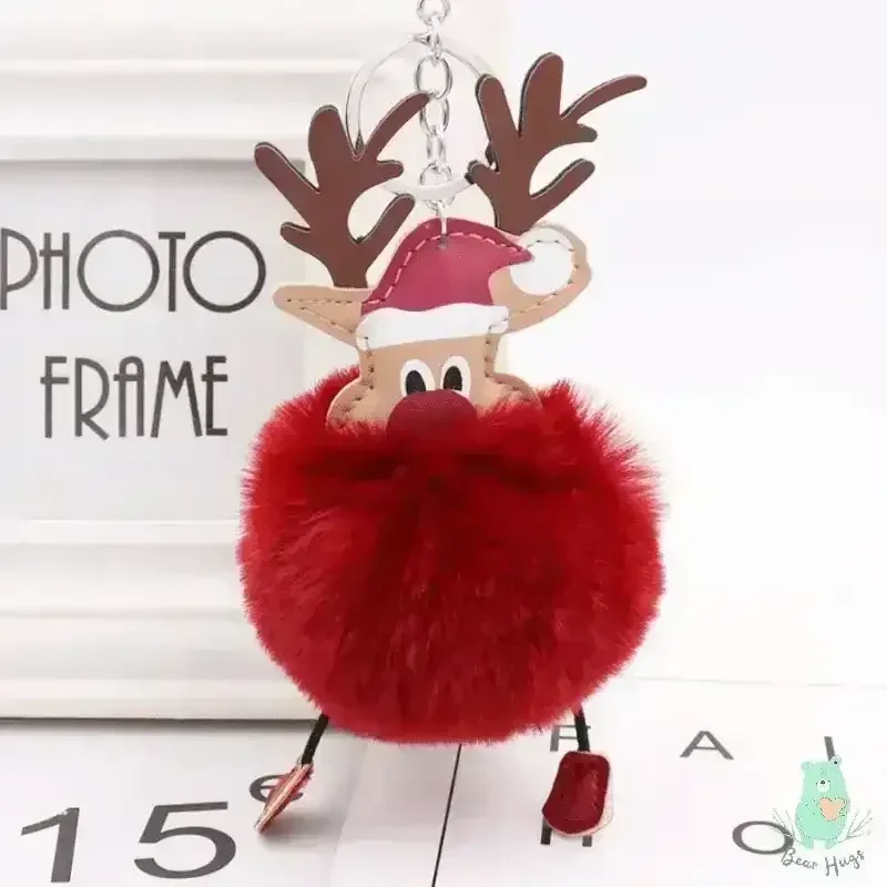 Christmas Fawn Plush Ball Keychain - Image 12