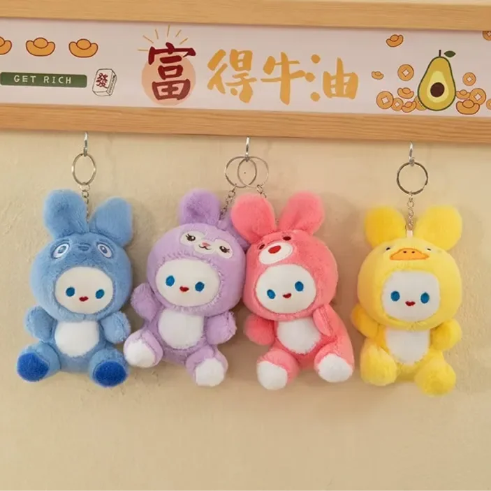 Colorful Bunny Buddies Plush Keychain - Image 3