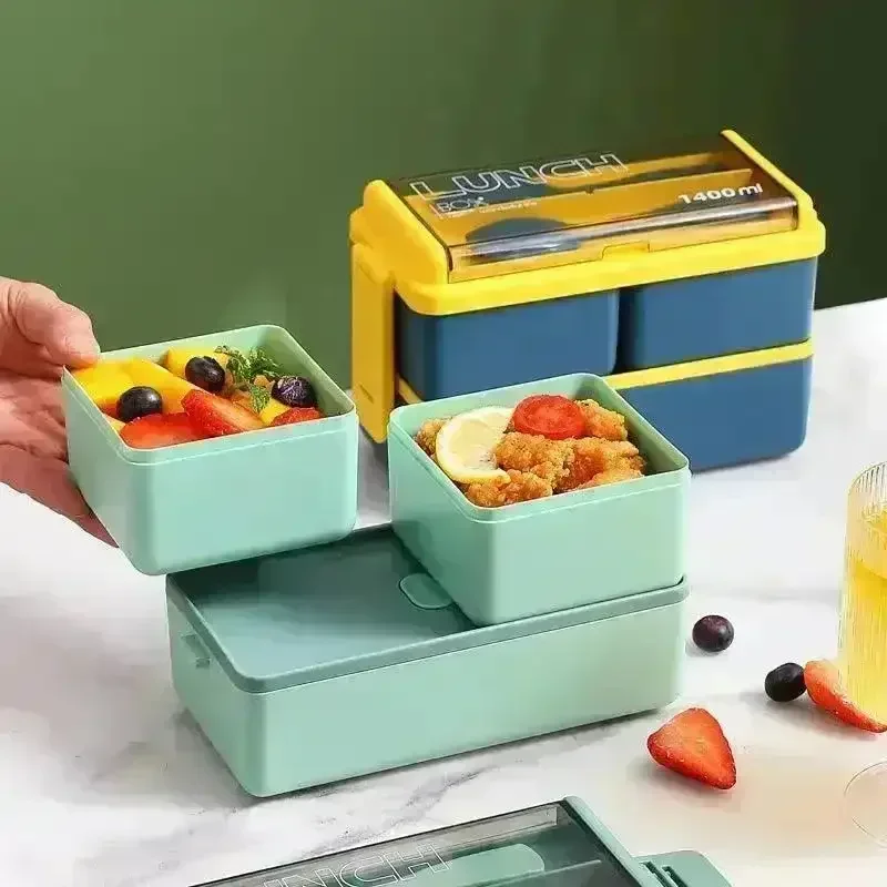Colourful Double Layered Bento Box - Image 3