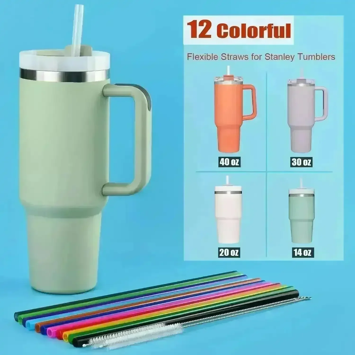 Colourful Straws for Stanley Cup (30 oz/40 oz) - Image 5