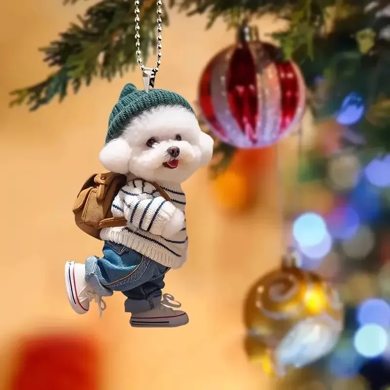 Cool Campus Puppy Acrylic Keychain - Image 3